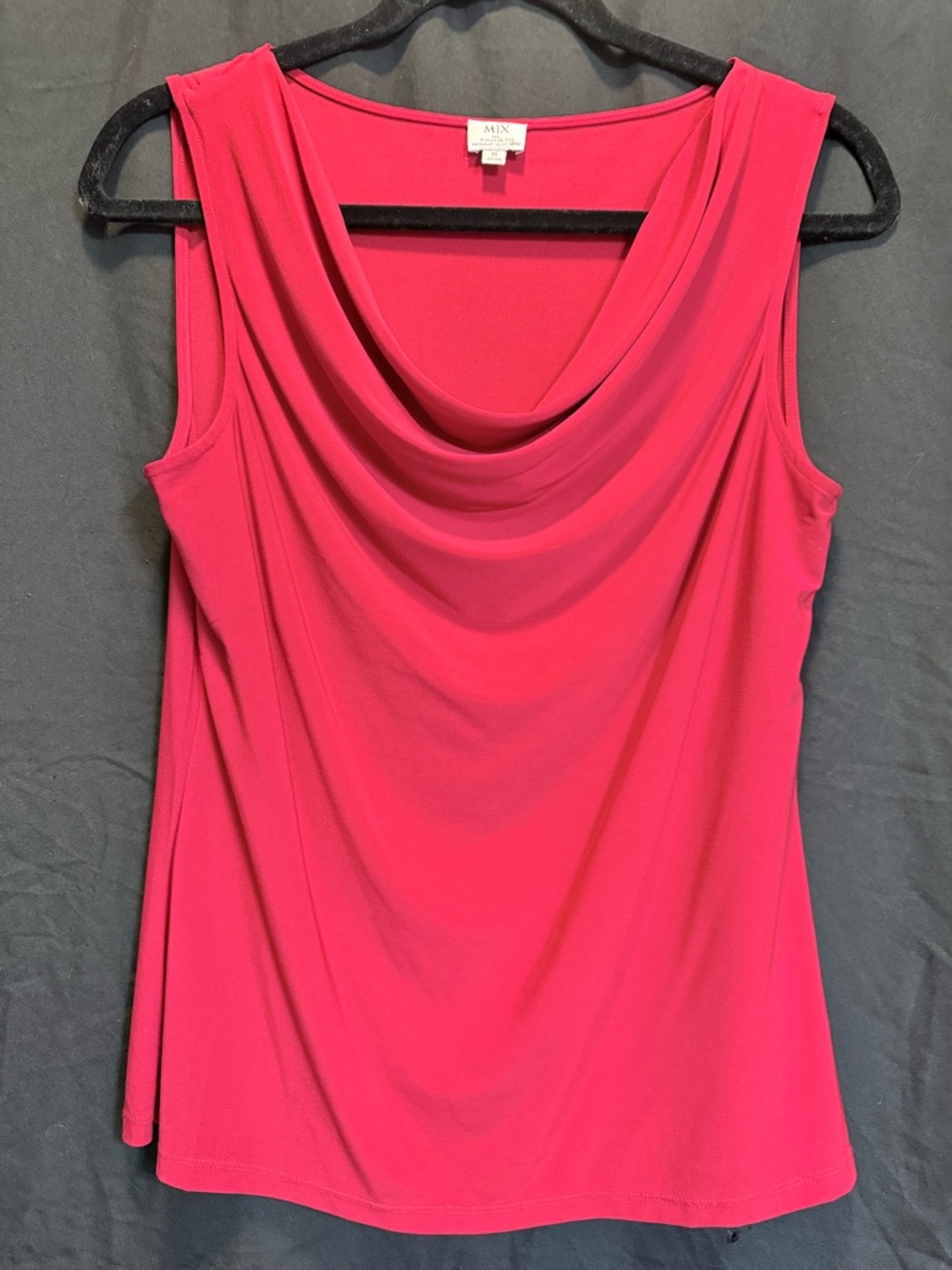 Tahari Hot Red Draped Cowl Neck Sleeveless Camisole